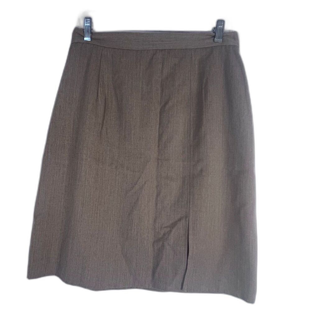 Bridgetown Collection Vintage Light Brown 100% Wool Aline Knee‎ Length Skirt 14*